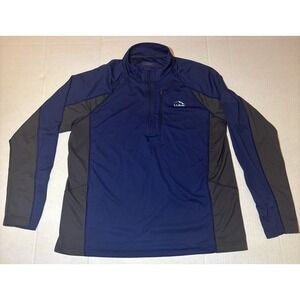 L.L. Bean 1/4 Zip Active Shirt Men's Large Long Sleeve Blue Slightly Fitted